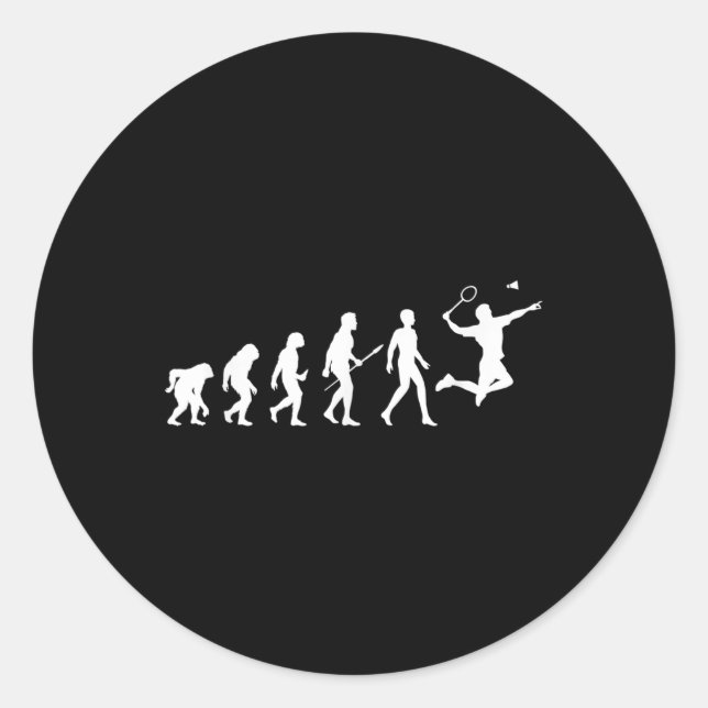 Evolution Badminton-Geschenk für Badminton-Spieler Runder Aufkleber (Vorderseite)