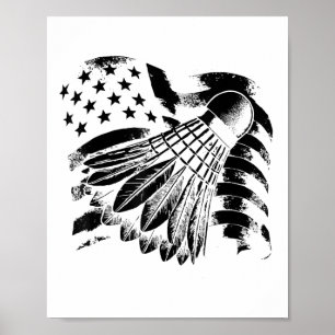 Evolution Badminton Player Shuttle Racket Poster