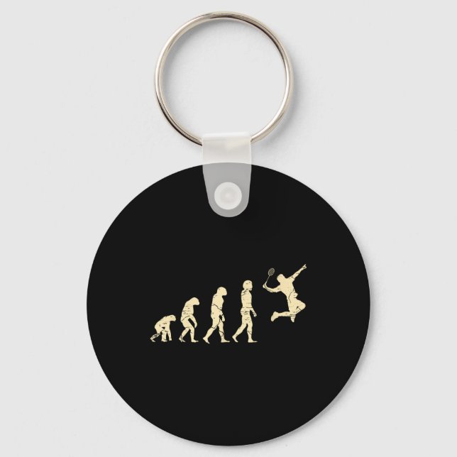 Evolution Badminton Player Shuttle Racket Schlüsselanhänger (Vorderseite)