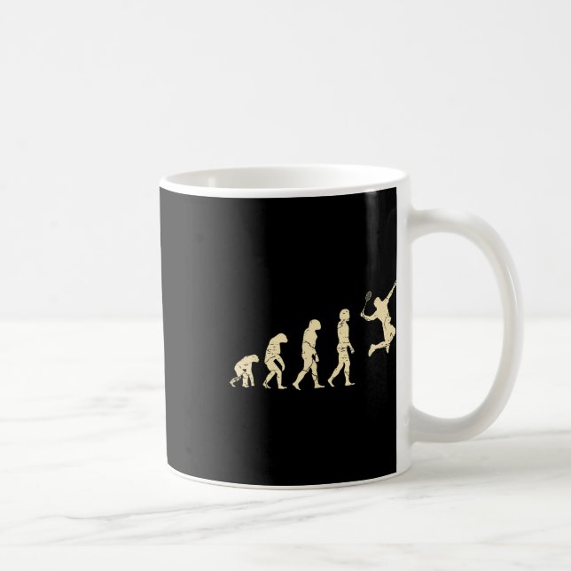 Evolution Badminton Spieler Shuttlecock Schläger  Kaffeetasse (Rechts)