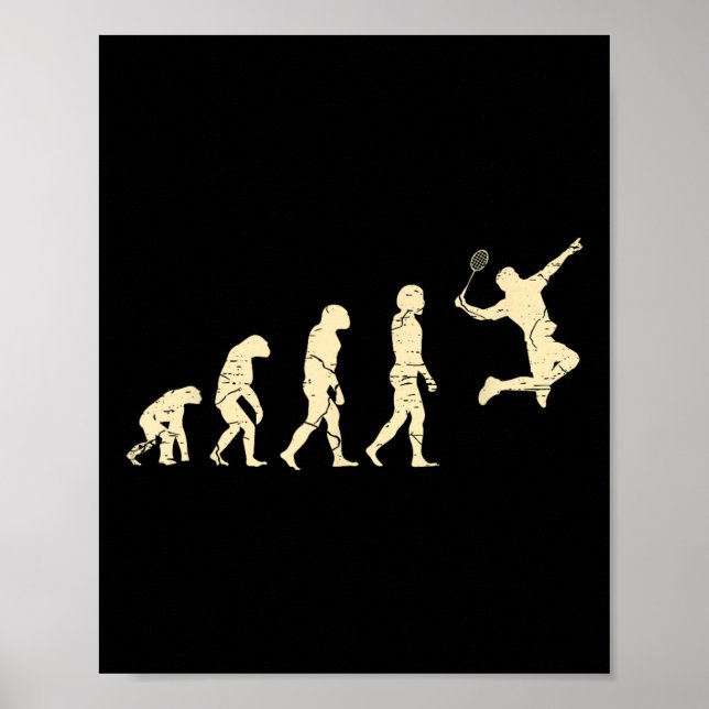 Evolution Badminton Spieler Shuttlecock Schläger Poster (Vorne)