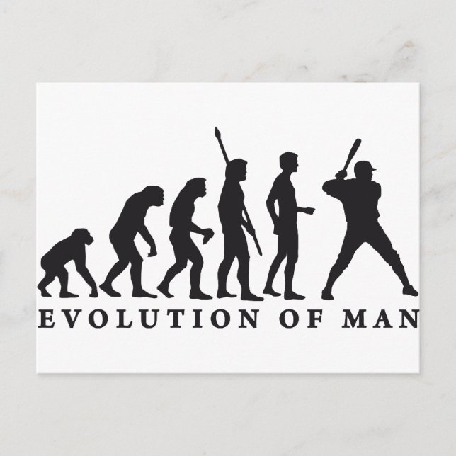 Evolution-Baseball Postkarte (Vorderseite)