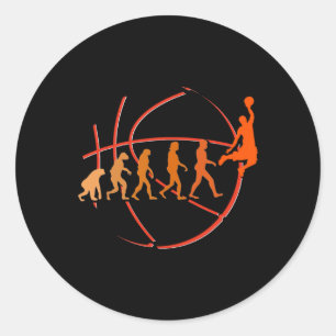 Evolution Basketball Ball Game Hoops Runder Aufkleber