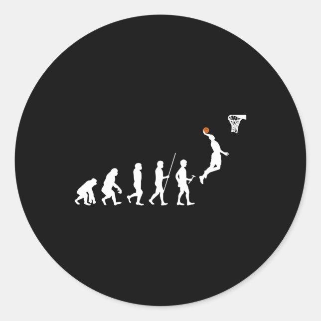 Evolution Basketball Runder Aufkleber (Vorderseite)