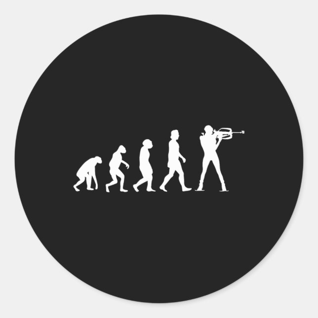 Evolution Biathlon Runder Aufkleber (Vorderseite)