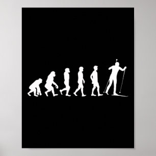 Evolution Biathlon Wintersport Idee für Frauen Poster