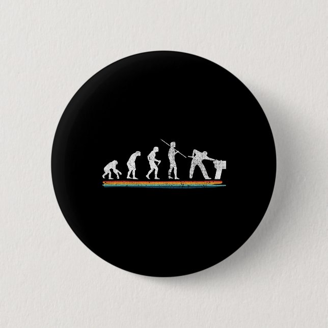 Evolution Billiards Funny Vintag Button (Vorderseite)