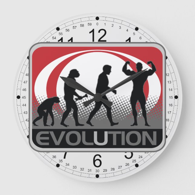 Evolution Body Builder Große Wanduhr (Vorderseite)