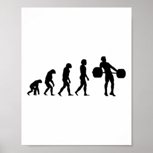 Evolution Bodybuilder Gewichtheben Gewicht Gewicht Poster