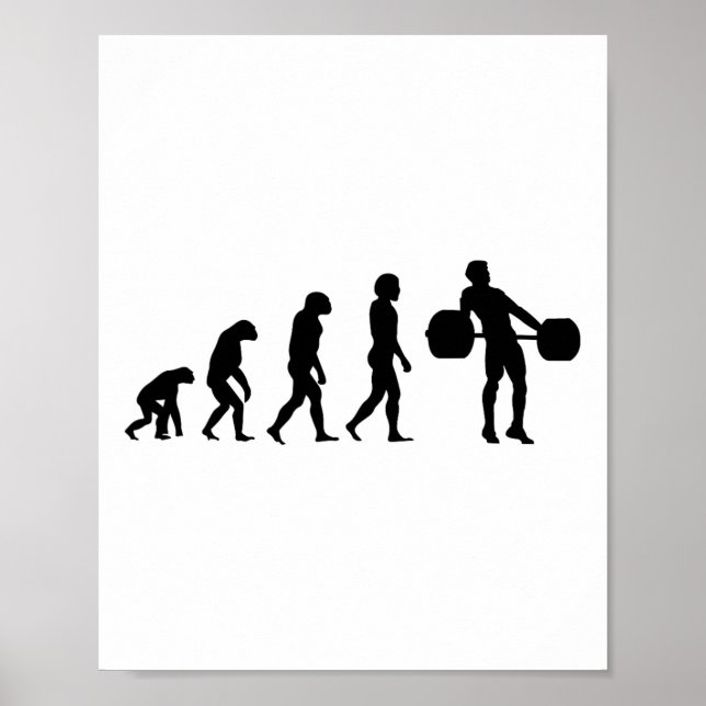 Evolution Bodybuilder Gewichtheben Gewicht Gewicht Poster (Vorne)
