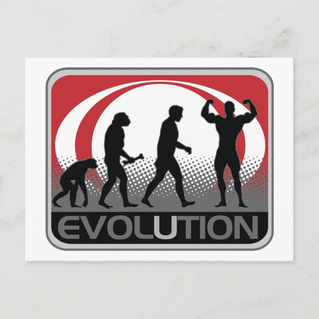 Evolution BodyBuilder Postkarte (Vorderseite)