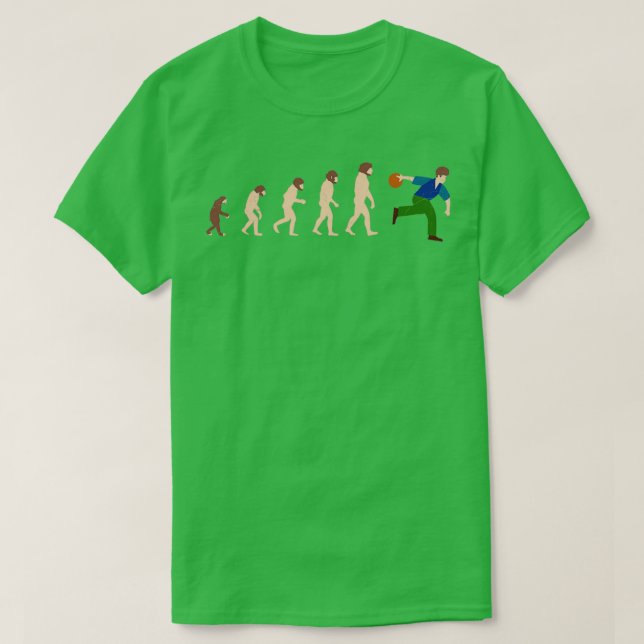 Evolution Bowling Funny Gift Idee T-Shirt (Design vorne)