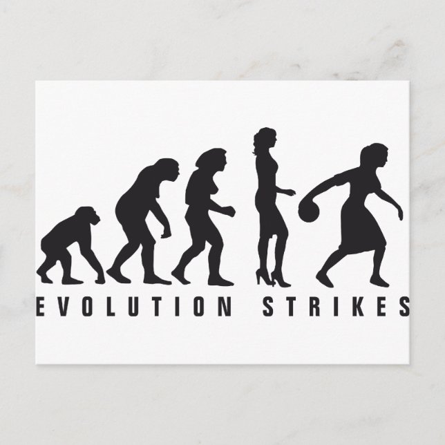 Evolution Bowling Postkarte (Vorderseite)