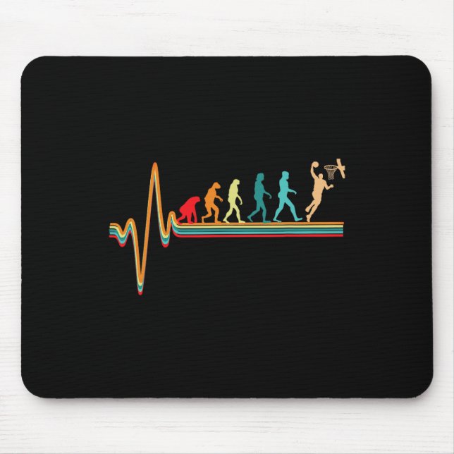 Evolution Bysketbyll Player Byll Game Heartbeat Mousepad (Vorne)