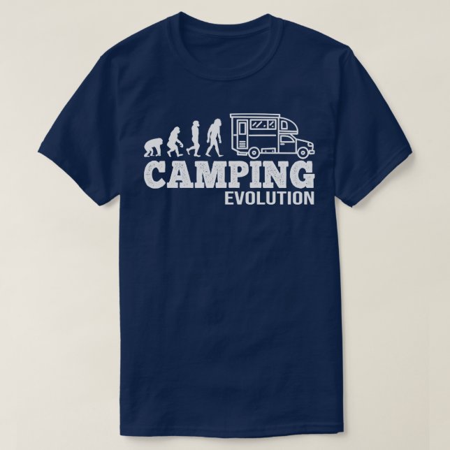 Evolution Camping I Funny Camper Geschenk T-Shirt (Design vorne)
