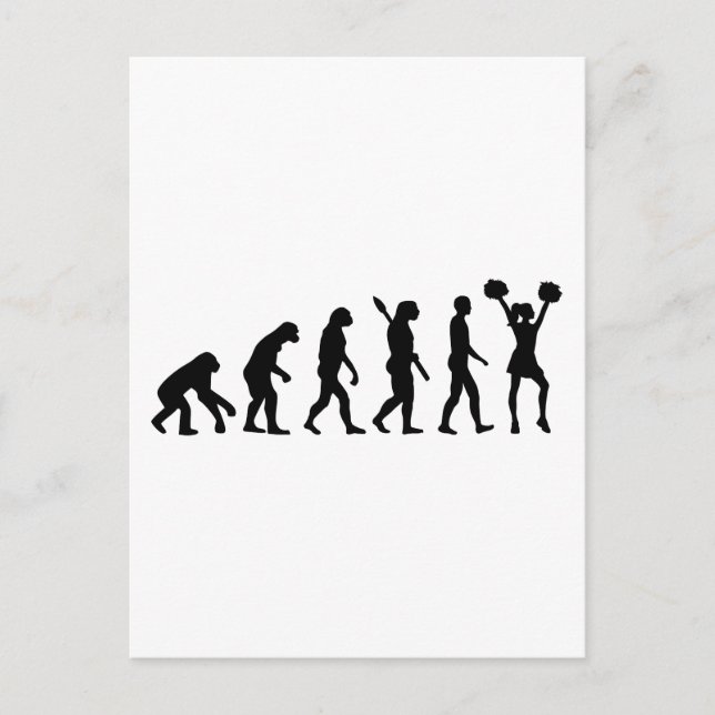 Evolution Cheerleader Postkarte (Vorderseite)