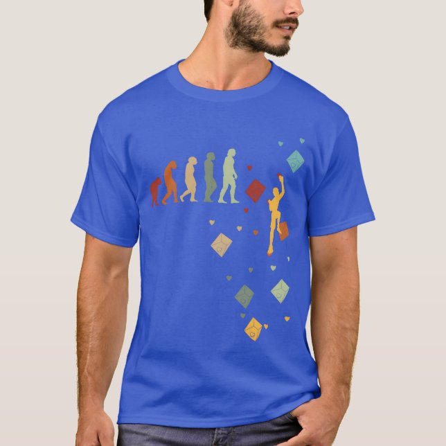 Evolution climbing sport climbing bouldering retro T-Shirt (Vorderseite)