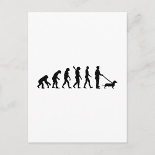 Evolution Dackel Postkarte