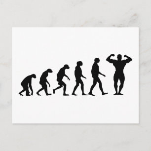 Evolution der Bodybuilding Postkarte