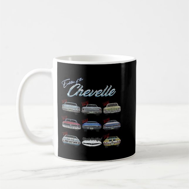 Evolution der Chevelle,SS,Hotrod,Muskelwagen,SS4 Kaffeetasse (Links)