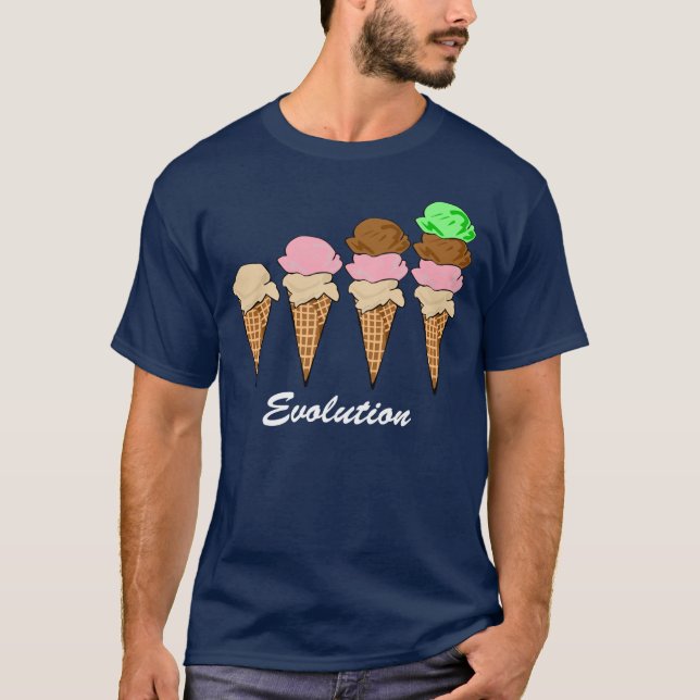 Evolution der Eiscreme T-Shirt (Vorderseite)