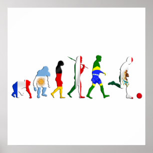 Evolution der Geschenke der mexikanischen Fußballf Poster