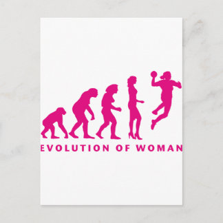 Evolution der Handballfrau Postkarte