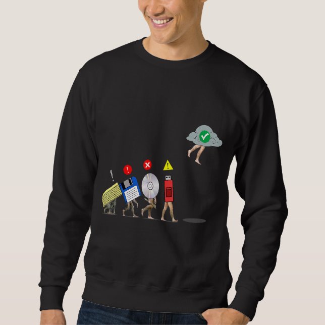 Evolution der Idee eines Ingenieurs für Datenspeic Sweatshirt (Vorderseite)