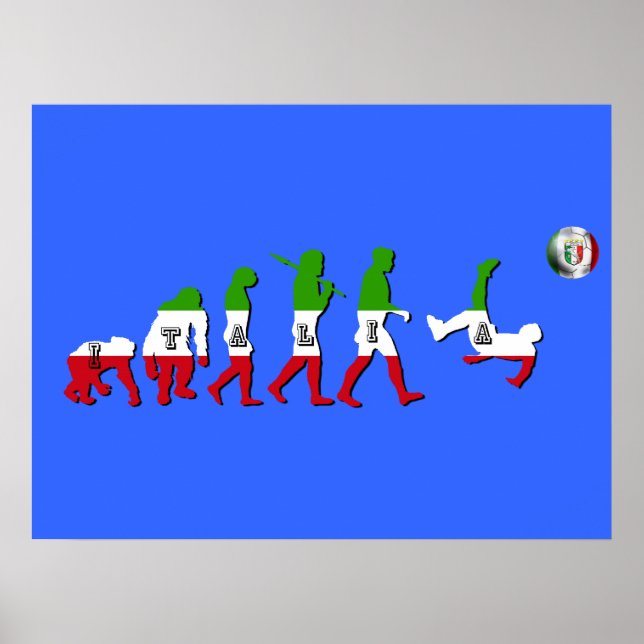 Evolution der italienischen Fußball Italia Calcio  Poster (Vorne)