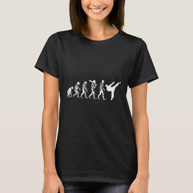 Evolution der Karate-Kampfkunst-Kickboxen Taekwo T-Shirt (Vorderseite)