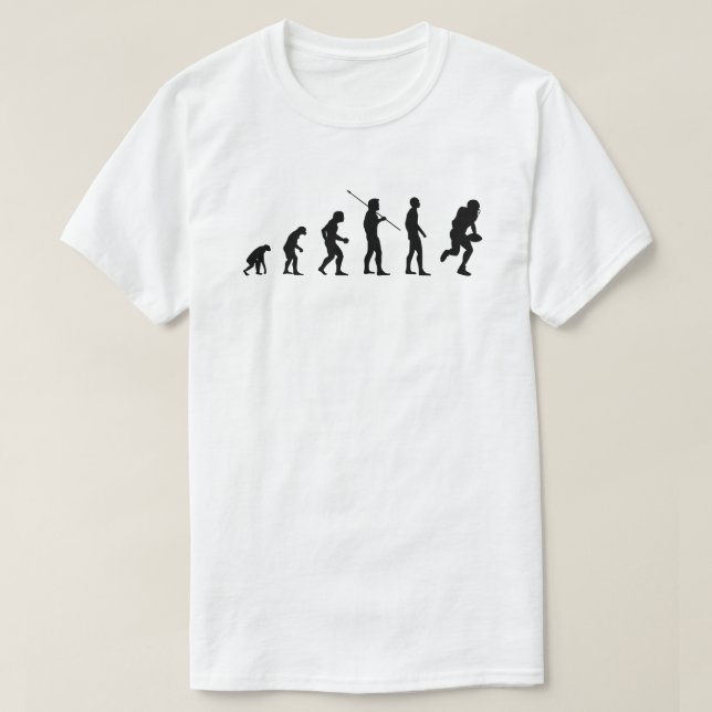 Evolution der Menschheit ・ Funny American Football T-Shirt (Design vorne)