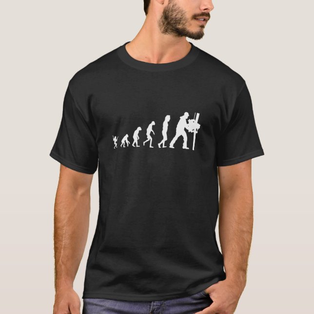 Evolution der menschlichen Ölfeldarbeiterin Roughn T-Shirt (Vorderseite)