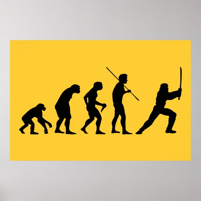 Evolution der Ninja - vom Menschen nach Ninja Poster (Vorne)