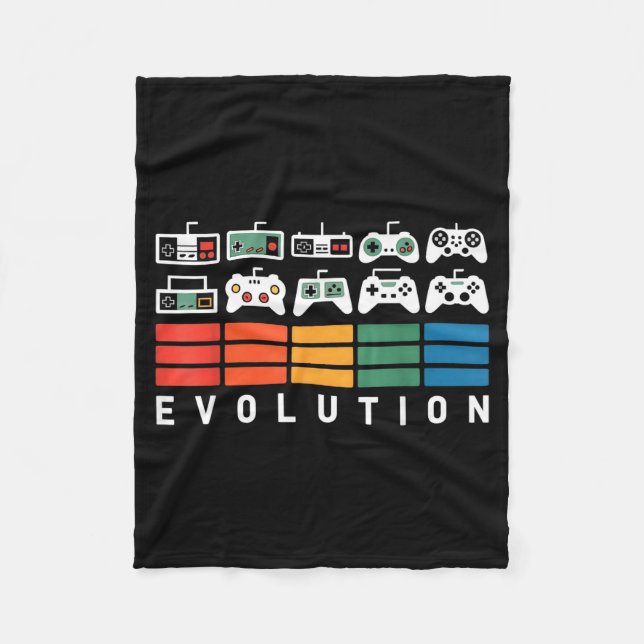 Evolution der Videospielcontroller 80er 90er Retro Fleecedecke (Vorderseite)
