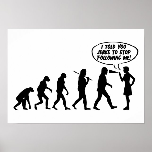 Evolution der weiblichen Pfefferspray - Funny Femi Poster (Vorne)