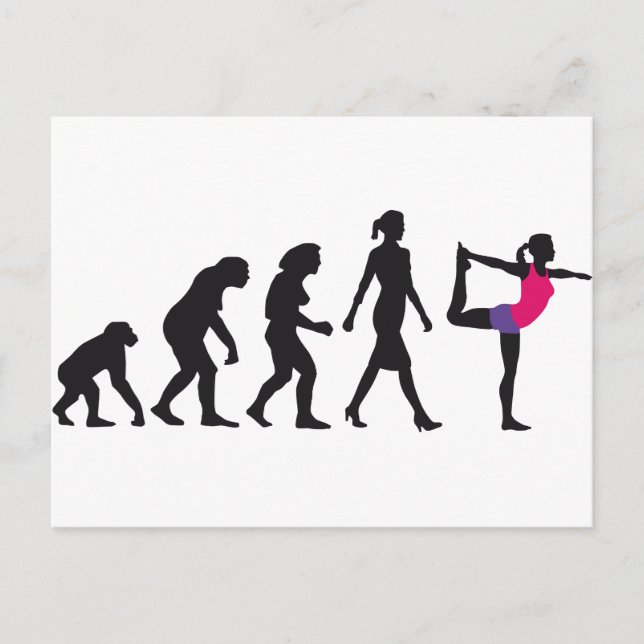Evolution der Yogastellung Postkarte (Vorderseite)