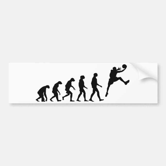 Evolution des Basketballs Autoaufkleber (Vorne)