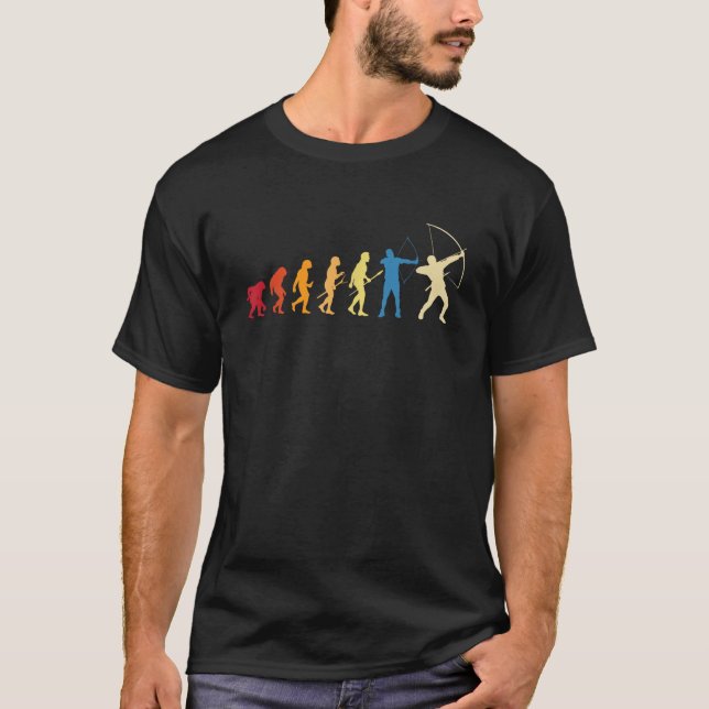 Evolution des Bogenschießens Bogenschütze Jagdlieb T-Shirt (Vorderseite)