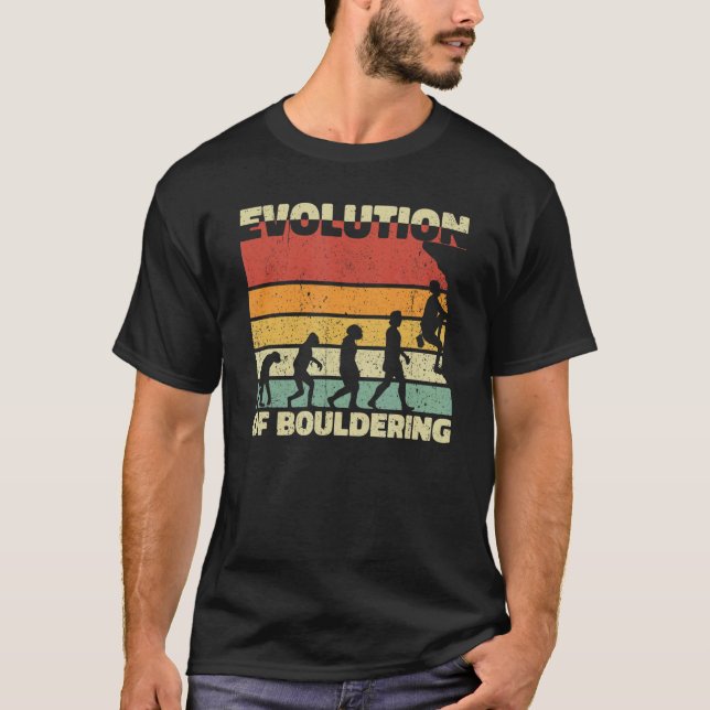 Evolution des Bouldering Bouldering Rock Climber H T-Shirt (Vorderseite)