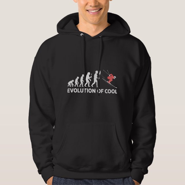 Evolution des coolen lustigen Skidesigns Hoodie (Vorderseite)