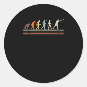 Evolution des Cornhole Player Vintag Bean Bag Toss Runder Aufkleber