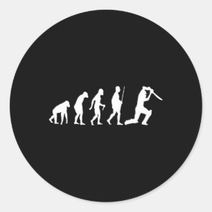 Evolution des Cricket-Sportshirts American Cricket Runder Aufkleber