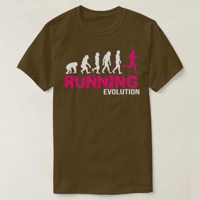 Evolution des Geschenks der Läufer von Running Gir T-Shirt (Design vorne)