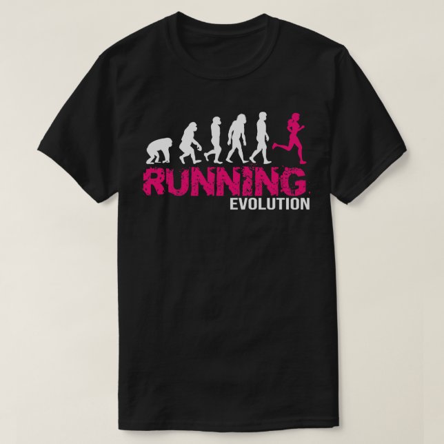 Evolution des Geschenks der Läufer von Running Gir T-Shirt (Design vorne)