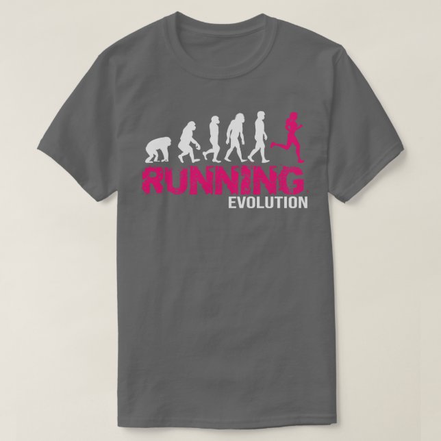 Evolution des Geschenks der Läufer von Running Gir T-Shirt (Design vorne)