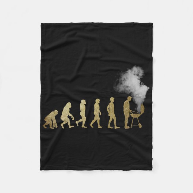 Evolution des Grillmeisters - Grillgeschenke - ich Fleecedecke (Vorderseite)