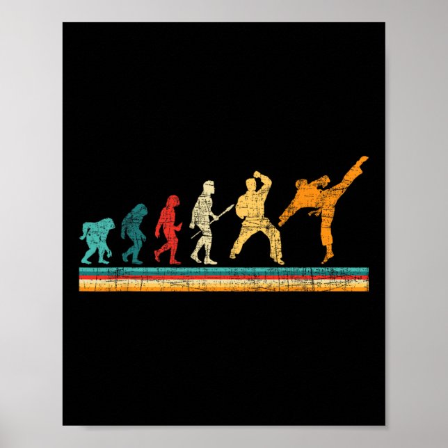 Evolution des Karate - Kampfsporttrainer Karateka Poster (Vorne)