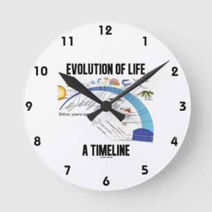 Evolution des Lebens a Timeline (Biologie) Runde Wanduhr