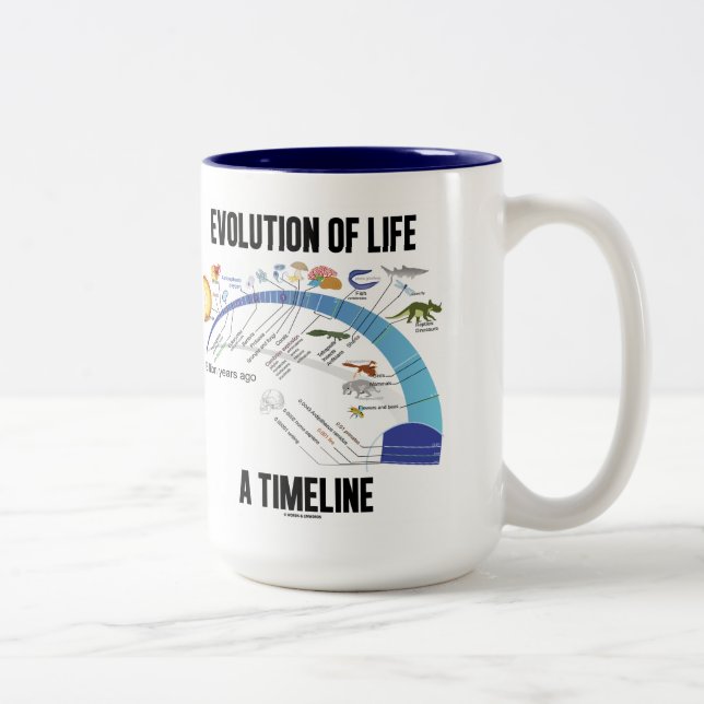 Evolution des Lebens ein Timeline (Biologie) Zweifarbige Tasse (Rechts)