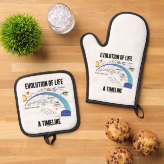 Evolution des Lebens - Zeitbiologie Ofenhandschuh & Topflappen-Set